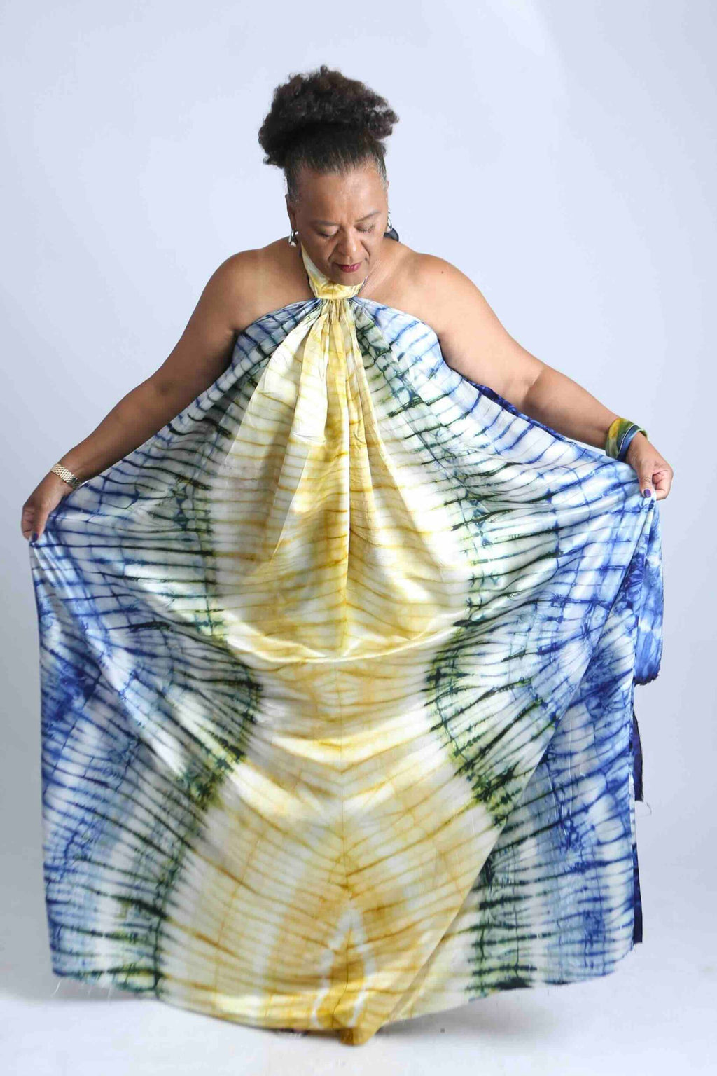 Tie-Dye Kaftan with Matching Headscarf- Sika