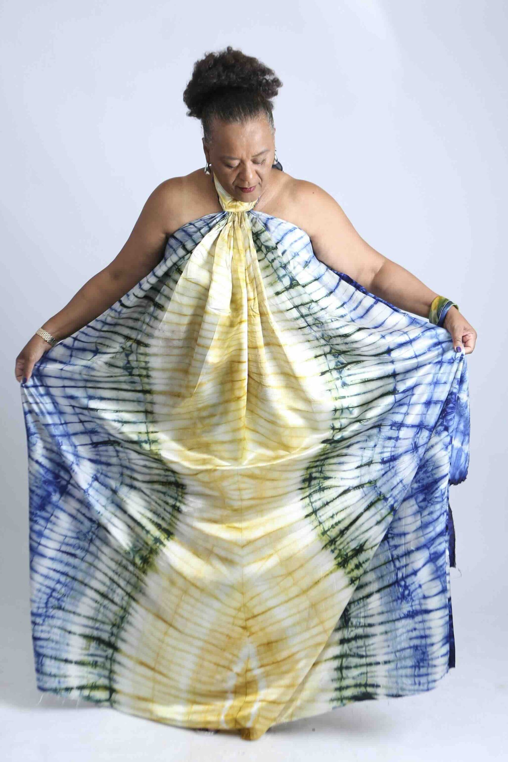 Tie-Dye Kaftan with Matching Headscarf- Sika