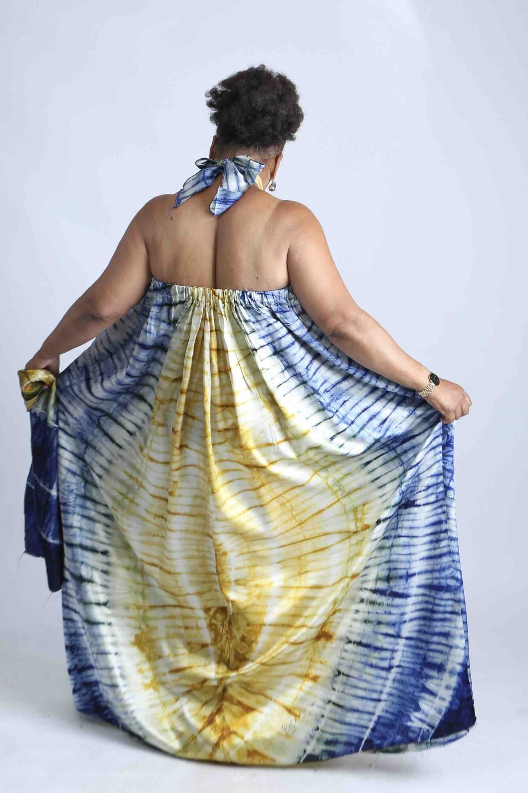 Tie-Dye Kaftan with Matching Headscarf- Sika