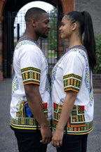 Colourful White African Dashiki Best Shirt 100% Cotton