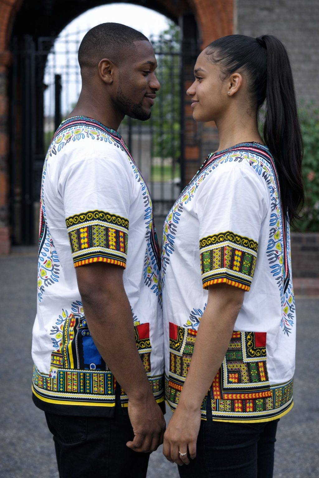 Colourful White African Dashiki Best Shirt 100% Cotton