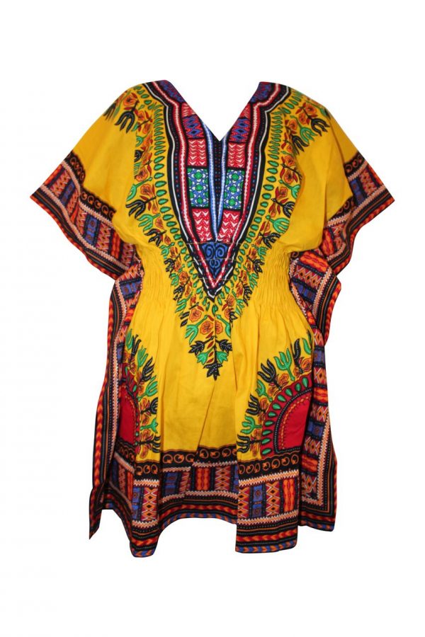 Green African Dashiki Mini Dress - African Clothing Store