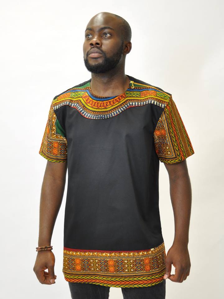 Polished Cotton & Dashiki Shirt | African Clothing Store UK