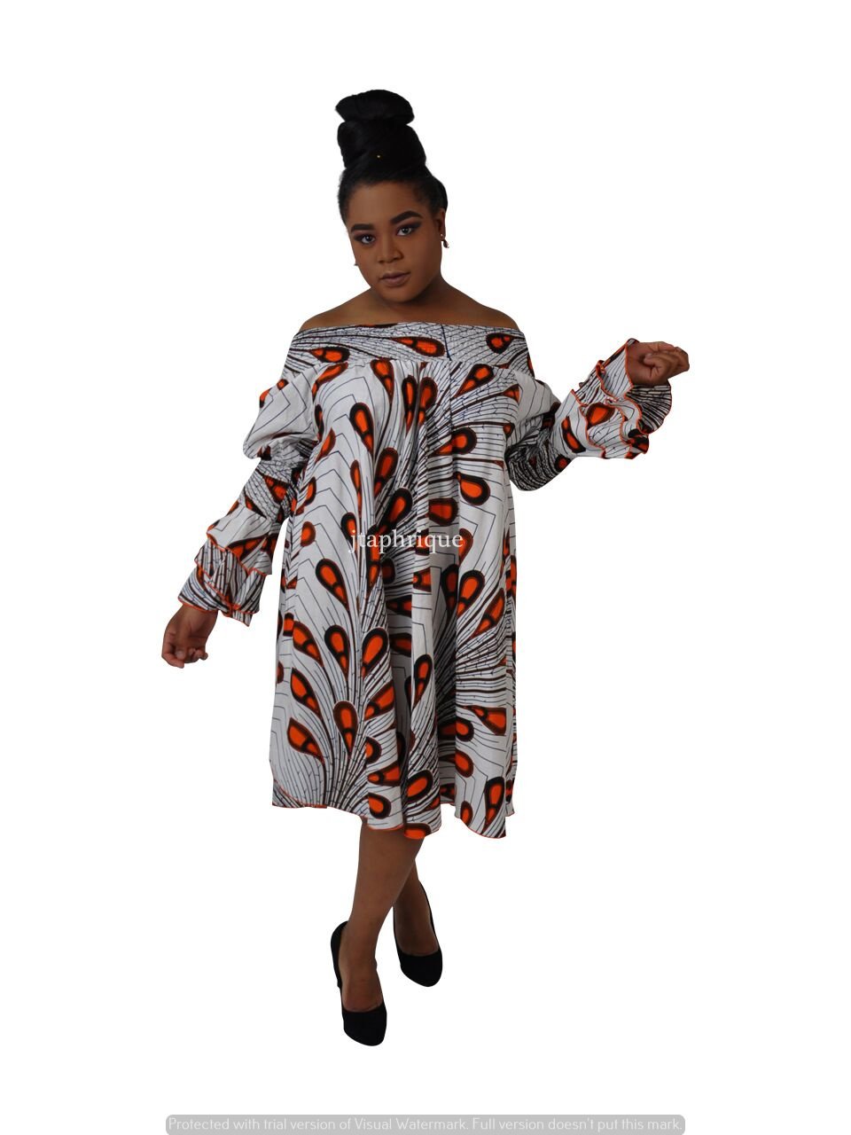 Afican Print Sabrina Tent Dress Alternative Front Image