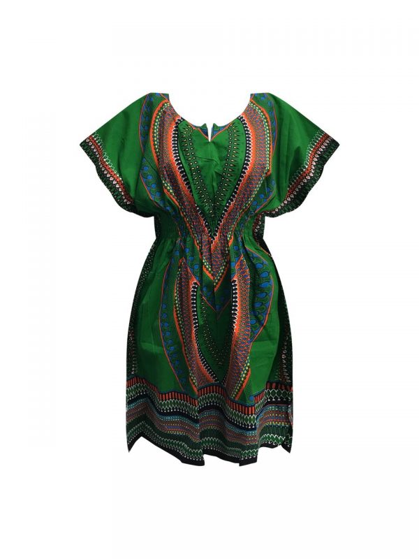 Blue African Dashiki Kneelength Dress - African Clothing Store