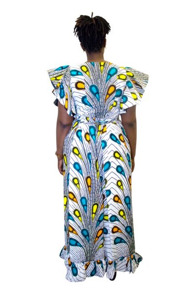 African Print Wrap Maxi Dress - African Clothing Store