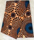 African Print Brown Blue Ankara Fabric 6 yards