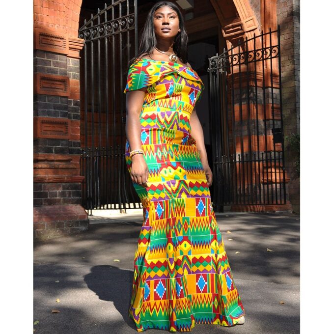 African Kente Polish Cotton Dress