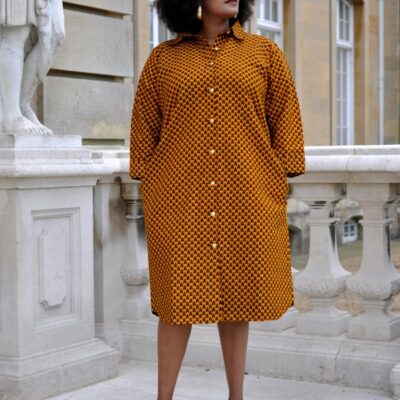 Mustard Yellow African Shirt Dress