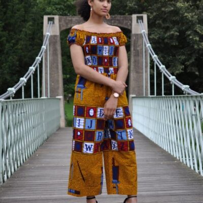 African Print Wide Leg Jumpsuit