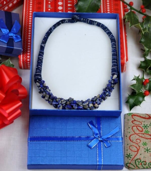 Blue Beaded choker Necklace