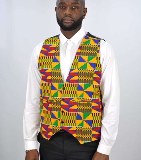 Kente Print Waistcoat With Four ButtonKente Print Waistcoat With Four ButtonKente Print Waistcoat With Four Button
