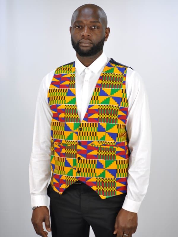 Kente Print Waistcoat With Four ButtonKente Print Waistcoat With Four ButtonKente Print Waistcoat With Four Button