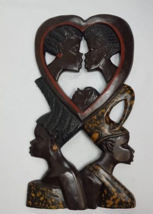 African Traditional Wooden Craft 'Double Love'