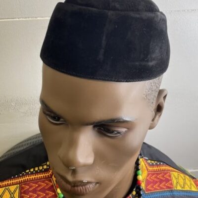 Black Velvet Men's Nigerian Igbo Ozo / Traditional African Native Cap