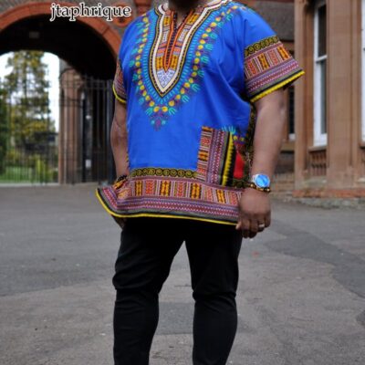Blue Dashiki Shirt Front Image