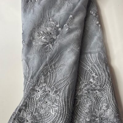 Silver French Lace Fabric