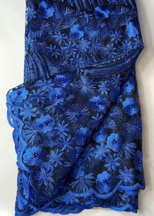 Blue French Lace Fabric