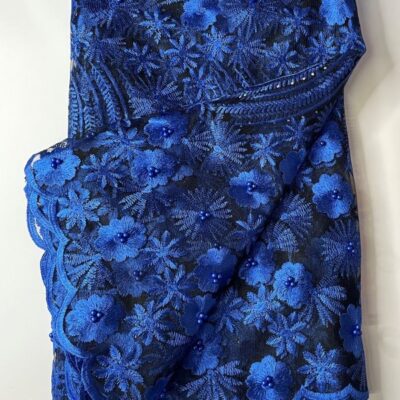 Blue French Lace Fabric