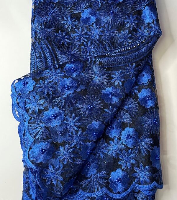 Blue French Lace Fabric