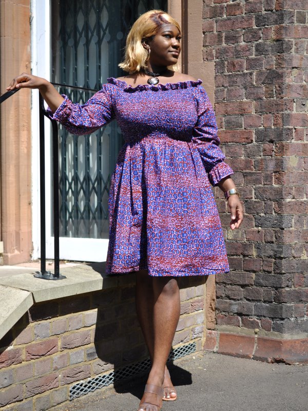 PATCHWORK African Printed Fabric Sleeveless Midi Dress 100% Wax