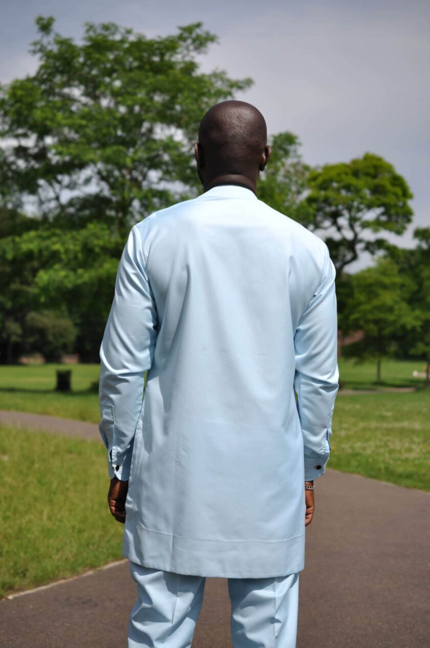 Kwadzo Blue African Men's Suit back