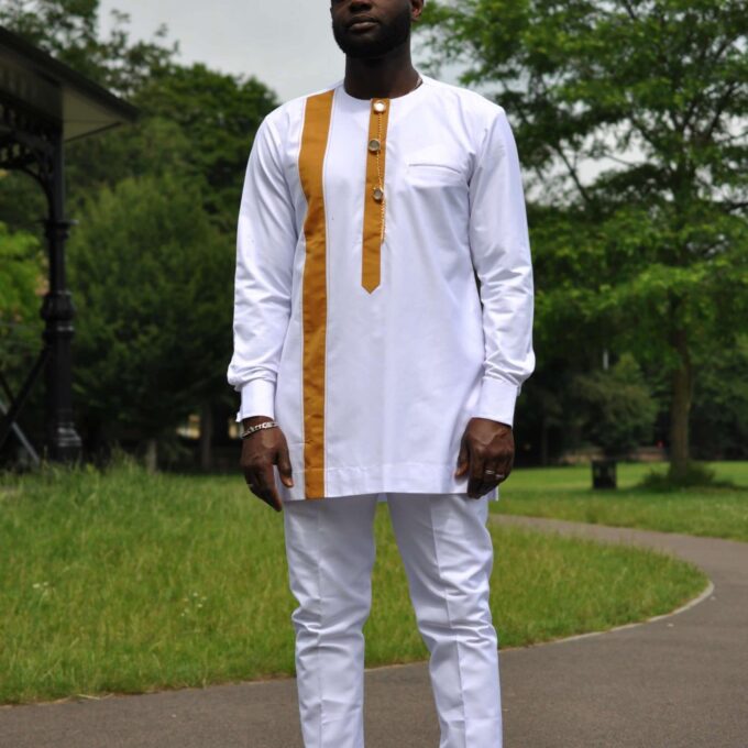 Hakim White African Men's Suit