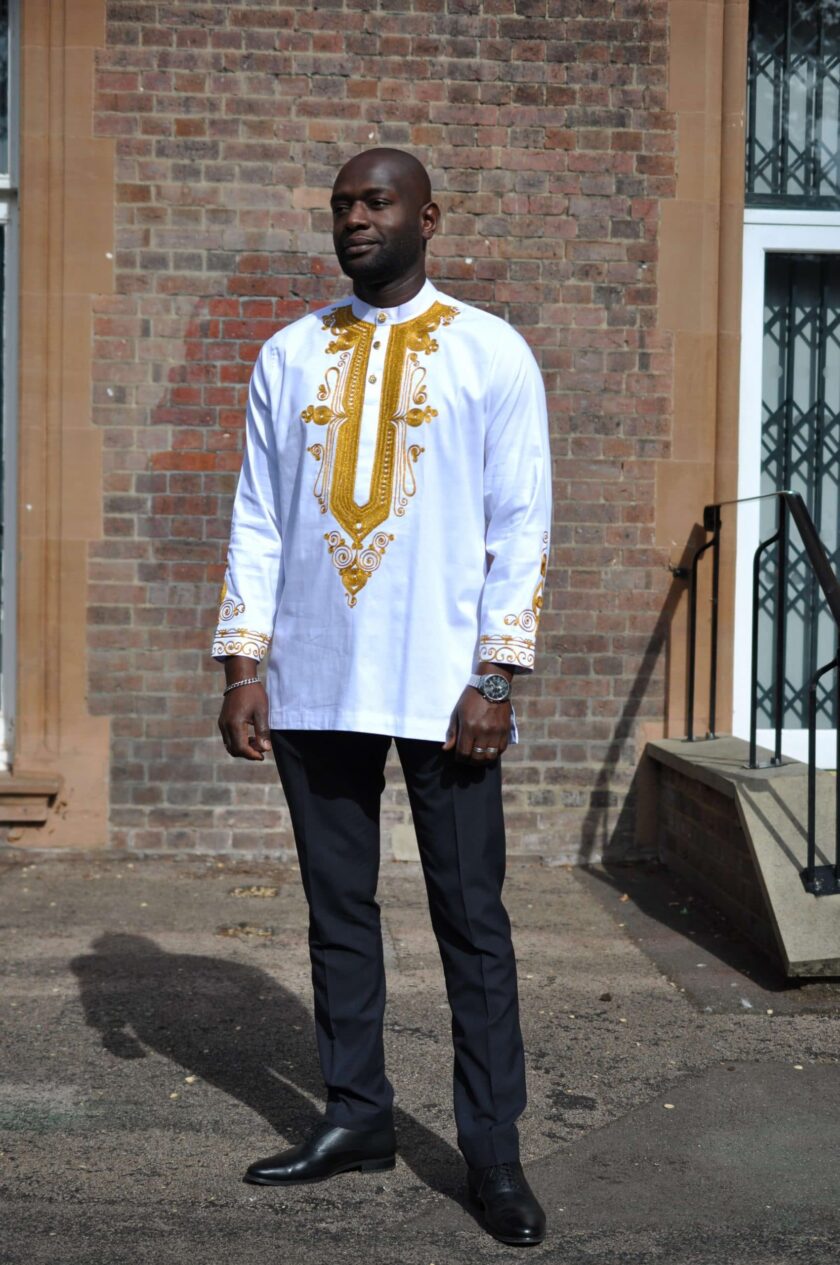 Ekow White and Gold Men's Suit long