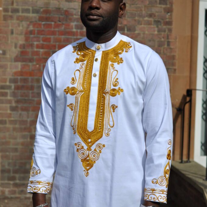 Ekow White and Gold Men's Suit