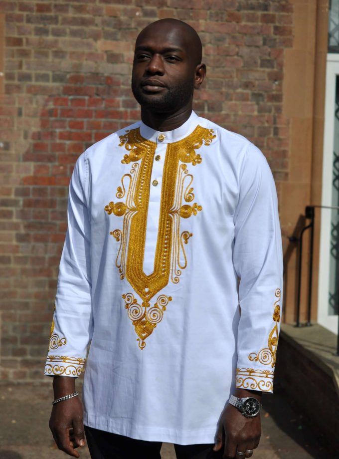 Ekow White and Gold Men's Suit
