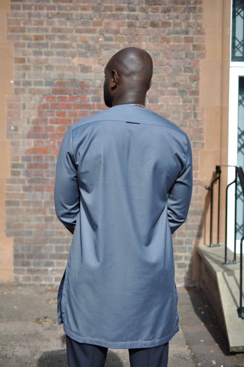 Ankh Grey African Men's Suit black close