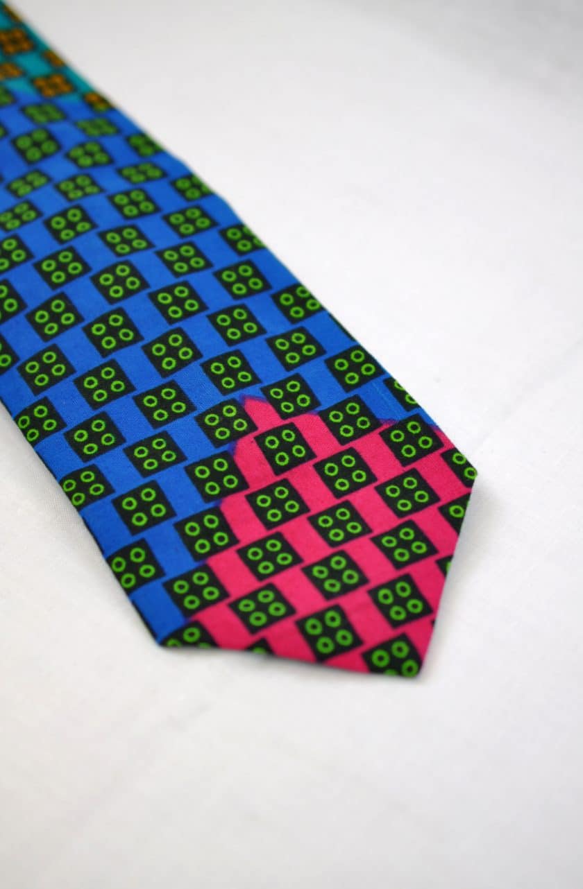 Multicoloured Kente African Square Print Tie & Pocket Handkerchief