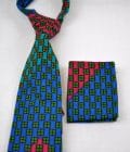 Multicoloured Kente African Square Print Tie & Pocket Handkerchief