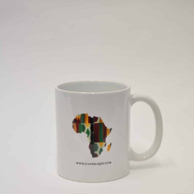 African Map Shaped Ankara Style Mug