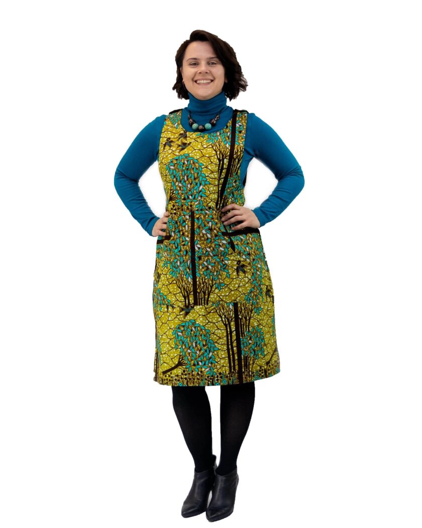 Layla African Kente Print Pinafore Dress
