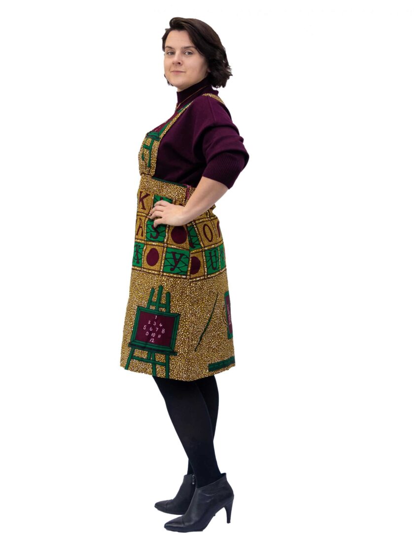 side Lorisa African Kente Print Pinafore Dress