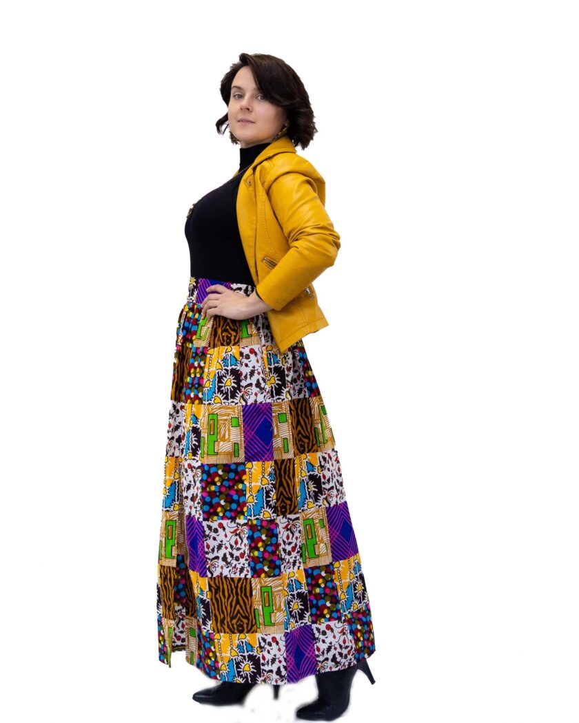 arm Rehema African Ankara Print Maxi Skirt