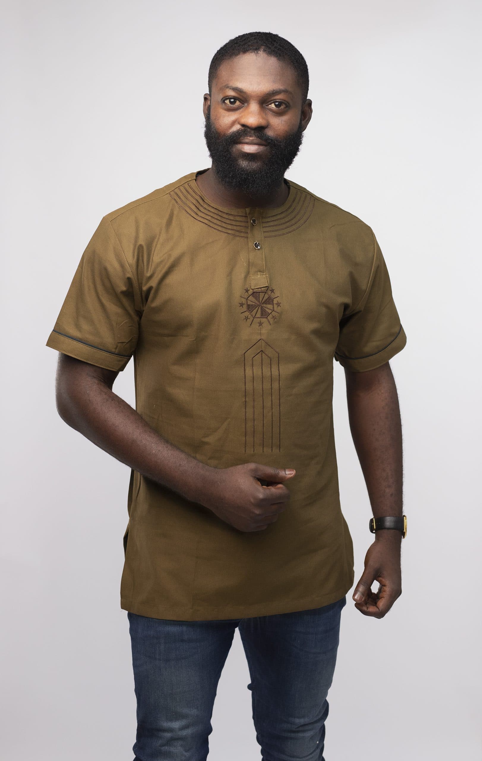 Morathi Slim Fit Embroidered African Shirt