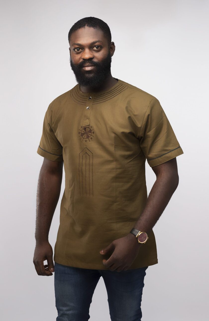 arm Morathi Slim Fit Embroidered African Shirt