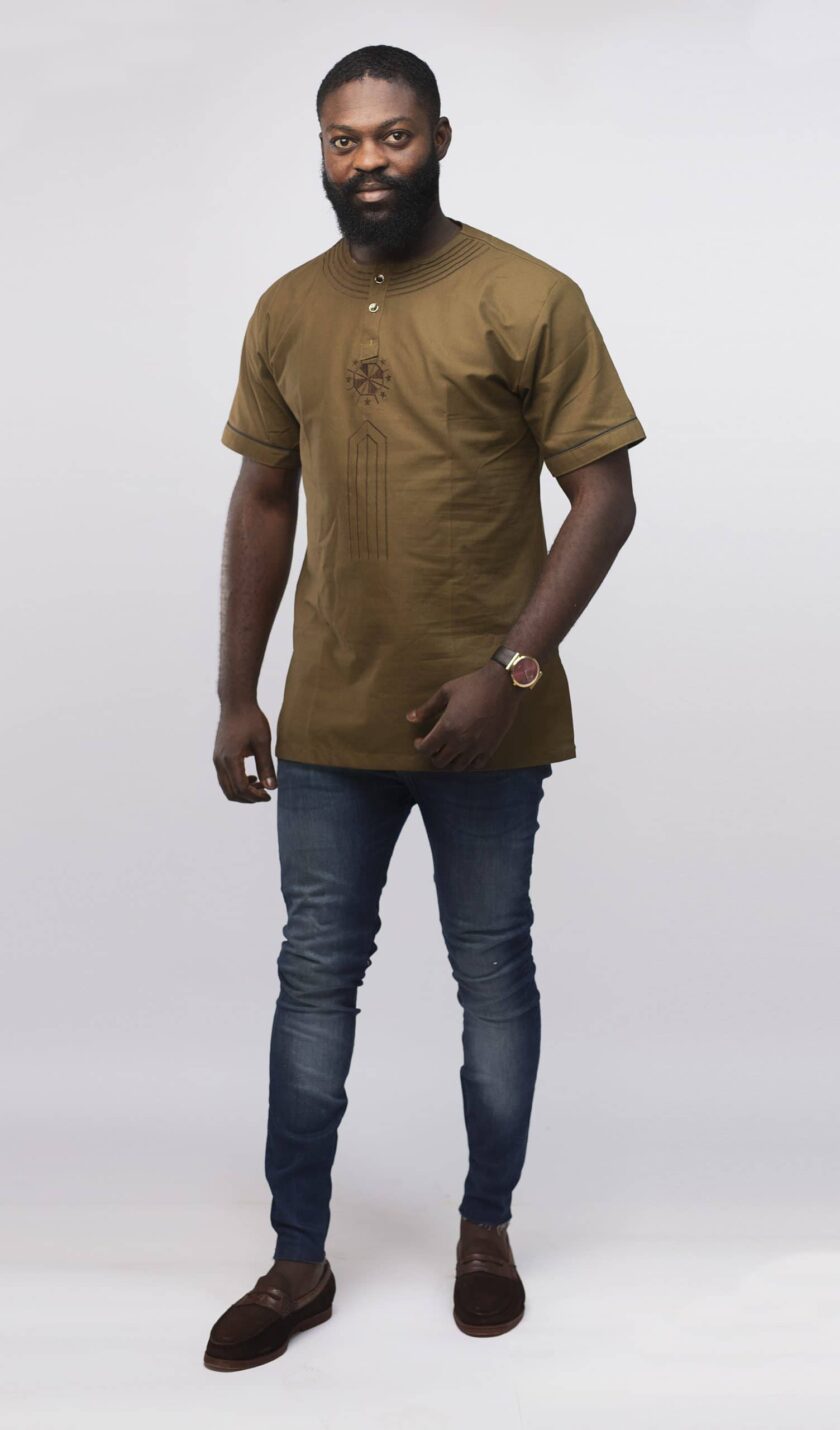 side Morathi Slim Fit Embroidered African Shirt