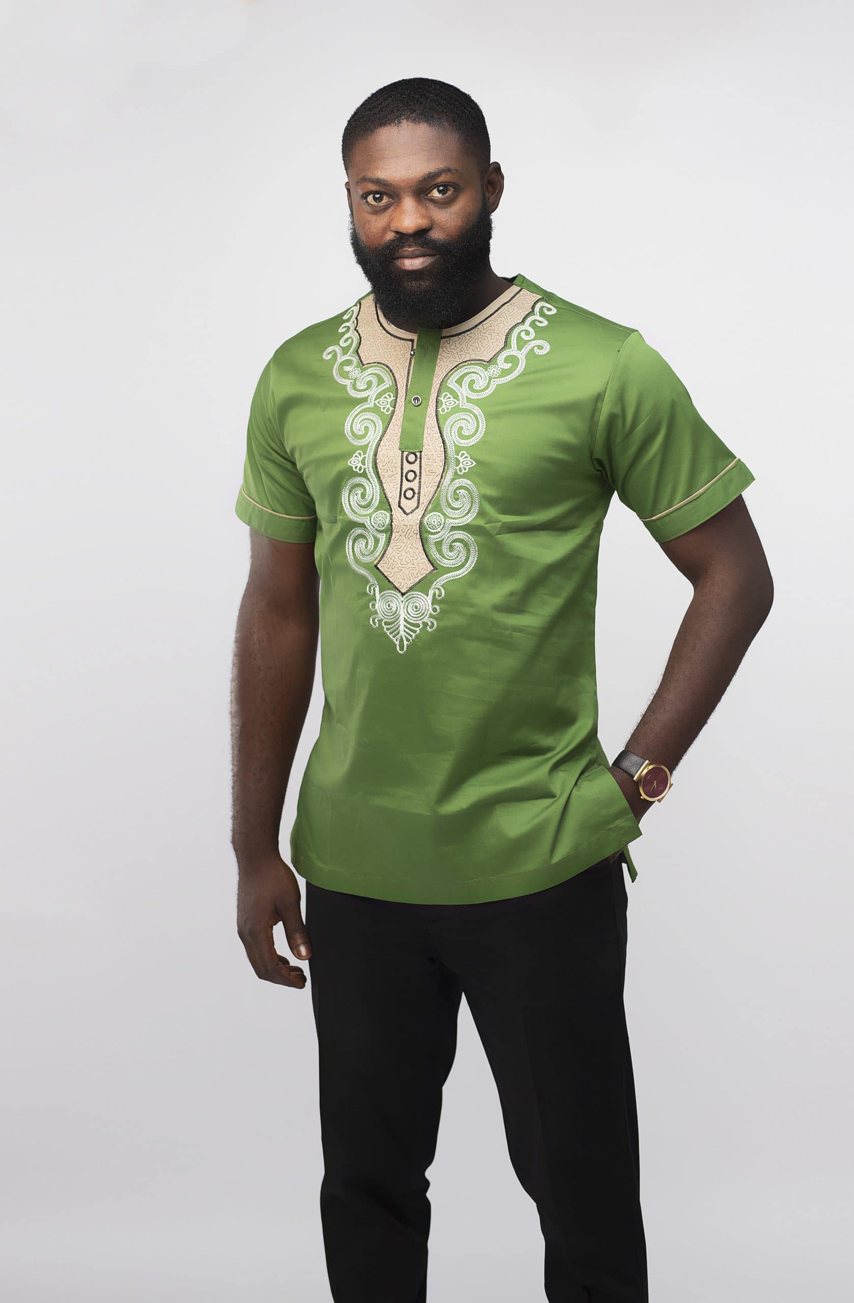 Makalo Slim Fit Embroidered African Shirt