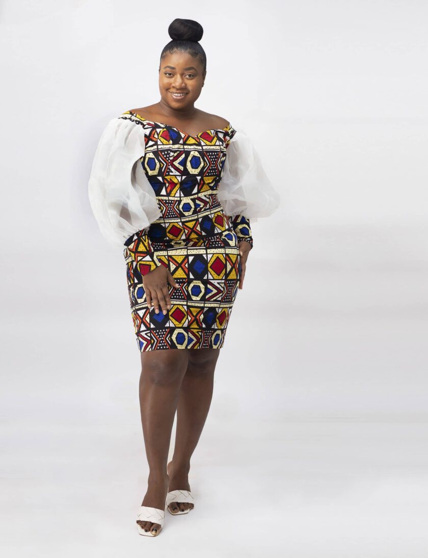 far Kehinde African Ankara Bodycon Long Sleeved Elegant Dress