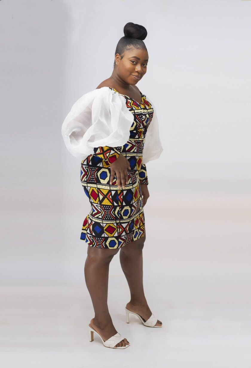 yh Kehinde African Ankara Bodycon Long Sleeved Elegant Dress