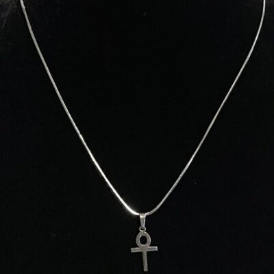 Silver Ankh Cross Stainless Steel Necklace