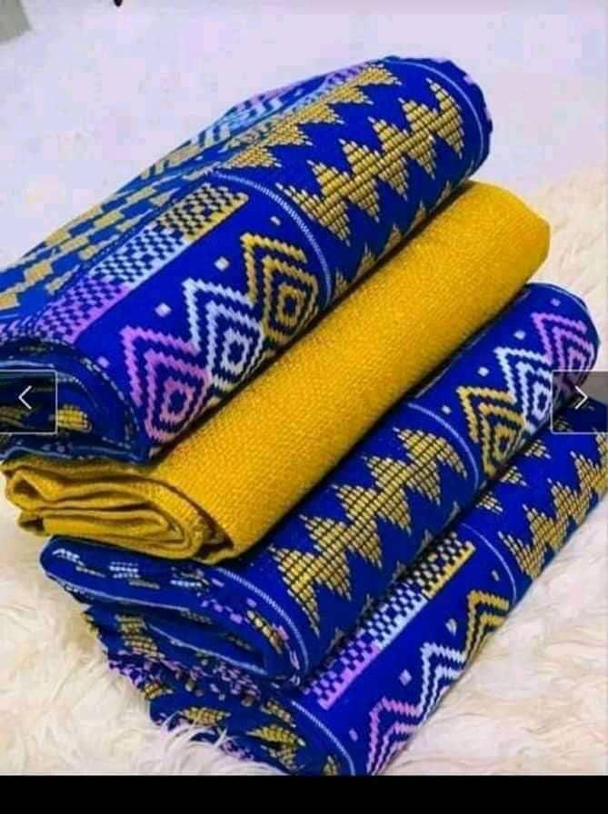 Blue & Yellow Fusion Authentic Handwoven Kente Cloth
