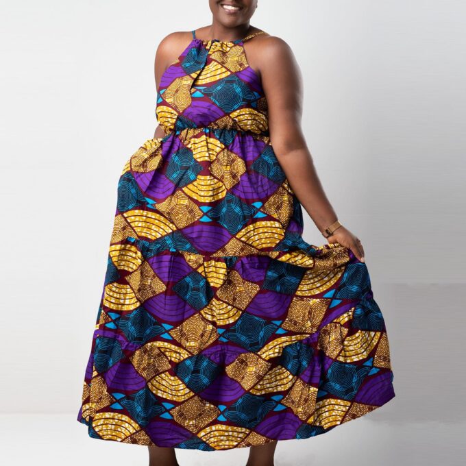 Thandiwe Ankara Multi Halterneck Maxi Dress