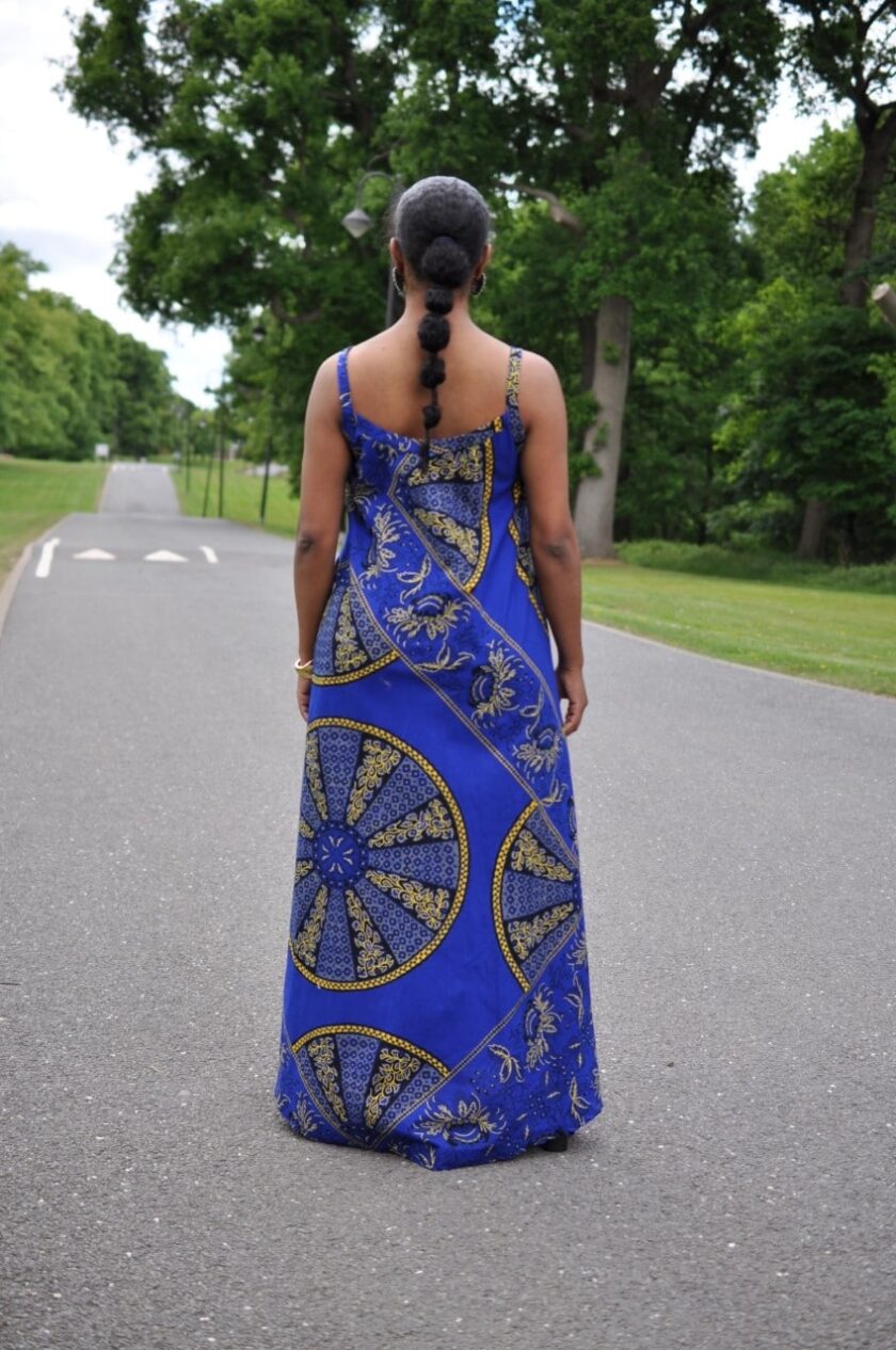 back Akufo Blue Strap Maxi Dress
