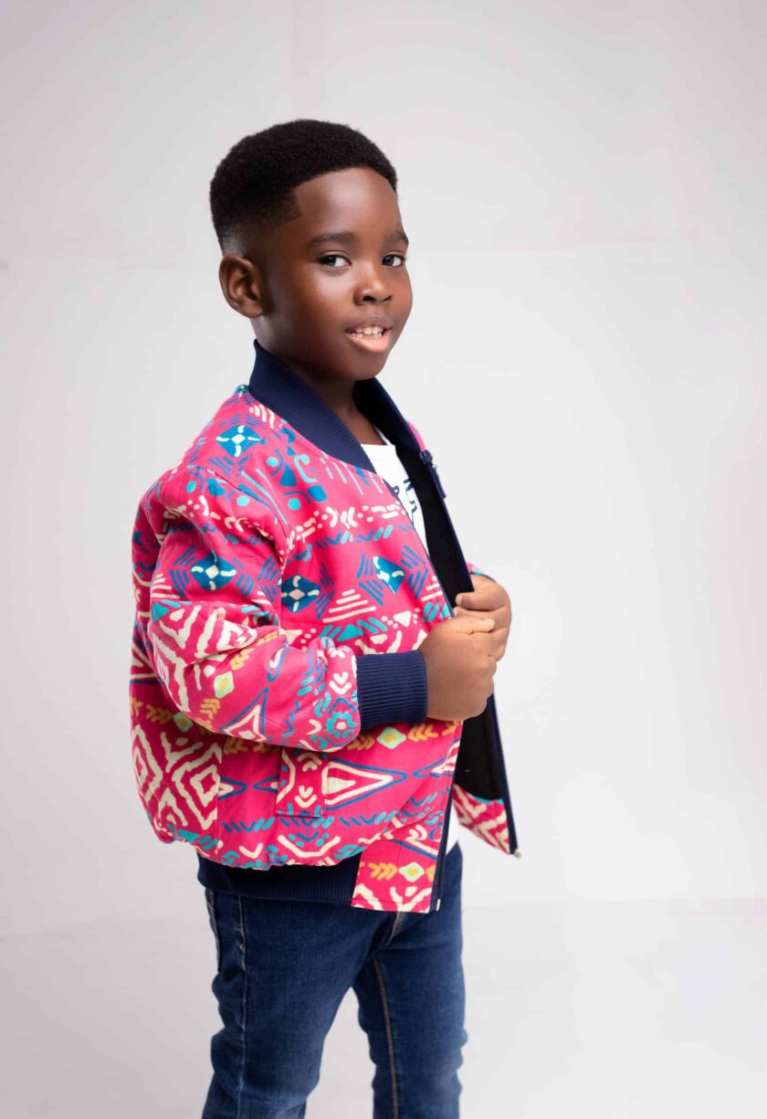 close Kids Unisex Deka African Print Bomber Jacket