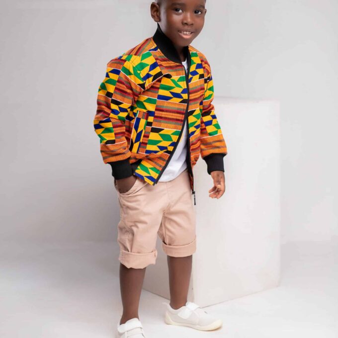 pock Kids Unisex Deja African Print Bomber Jacket