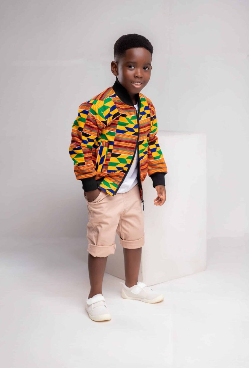 pock Kids Unisex Deja African Print Bomber Jacket